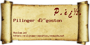 Pilinger Ágoston névjegykártya